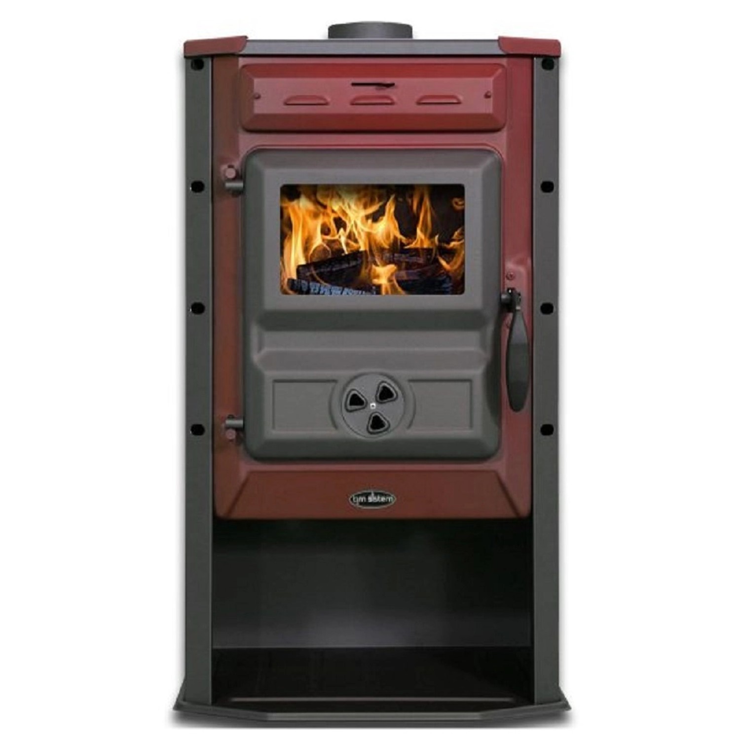 Tim Sistem Krbová kamna Čarobna pec, červená 7 kW, 83,5 x 49 x 51 cm