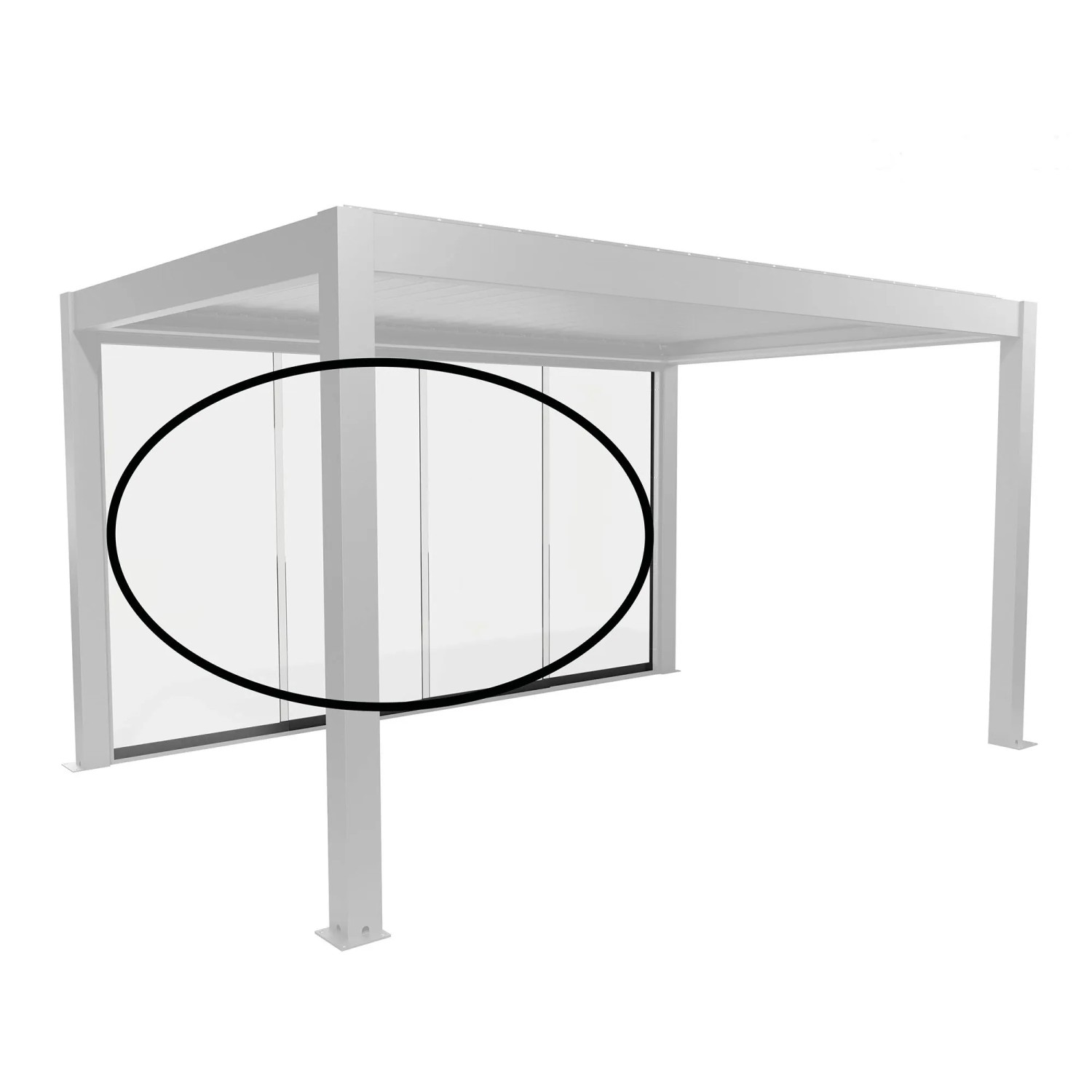 Biohort Posuvná stěna z čirého skla pro stranu pergoly 4 m křemenově šedá