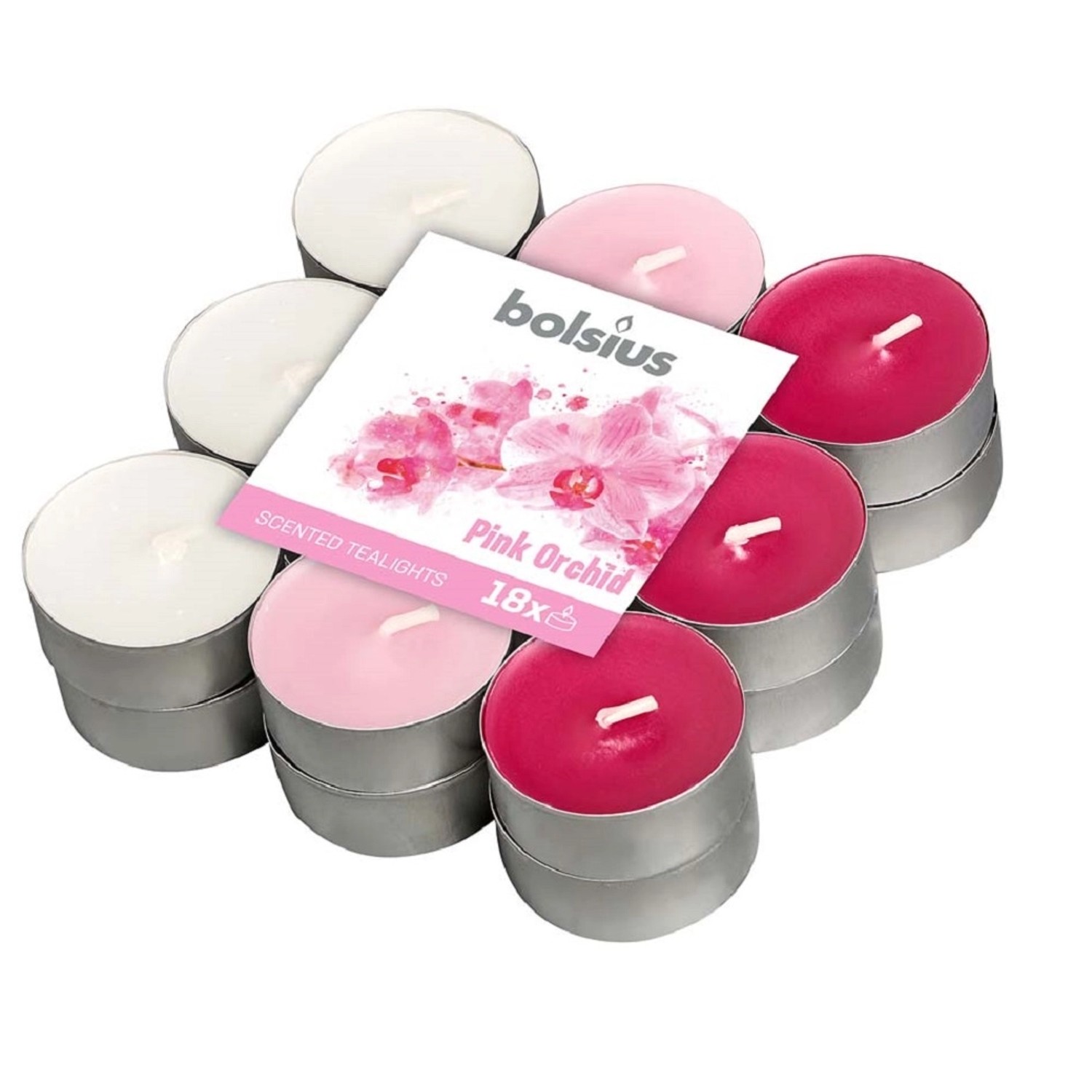 Bolsius Svíčky čajové Orichidej 18 ks