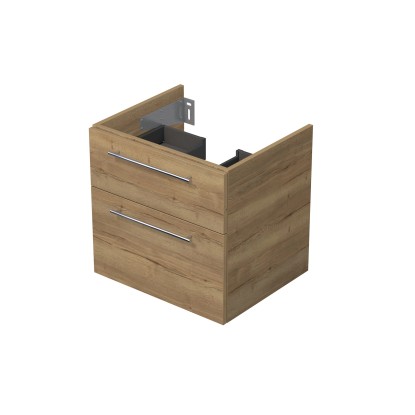 INTEDOOR Koupel.skříň pod desku BEE, úchyt chrom, 2zás., š. 60 cm, dub Halifax