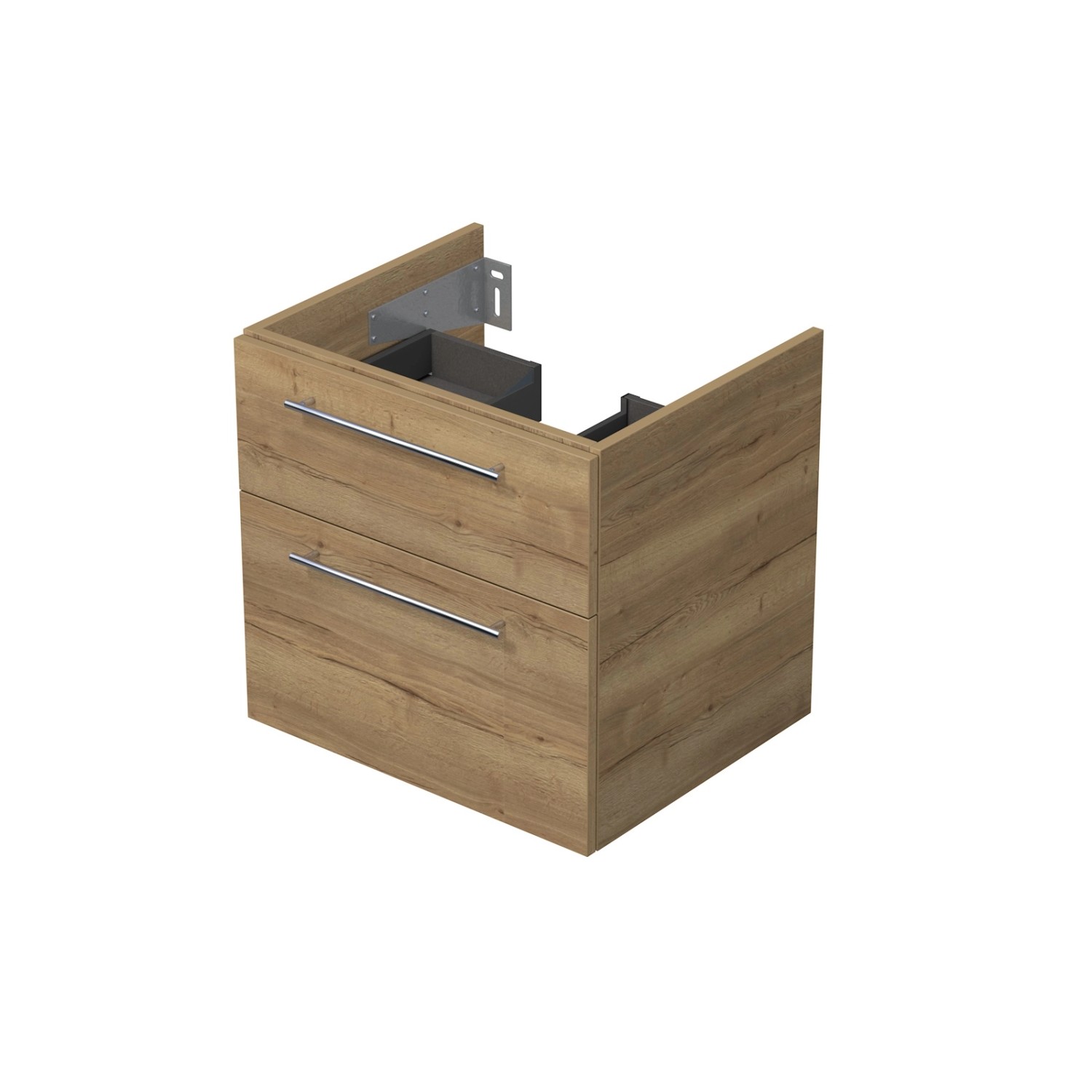 INTEDOOR Koupel.skříň pod desku BEE, úchyt chrom, 2zás., š. 60 cm, dub Halifax