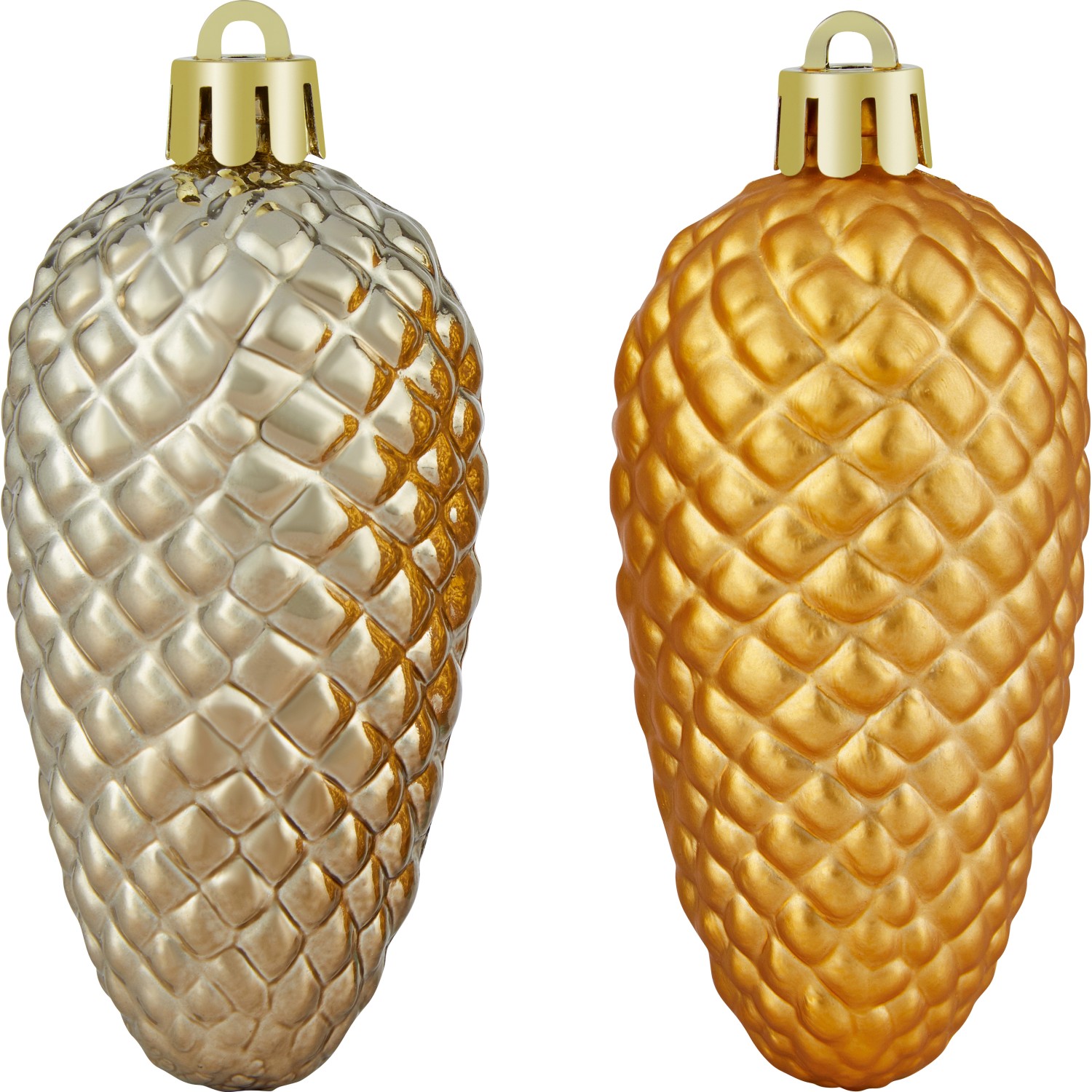 Sada vánočních ozdob šišky plastové hnědé/měděné 87 x 39 mm, 6 ks