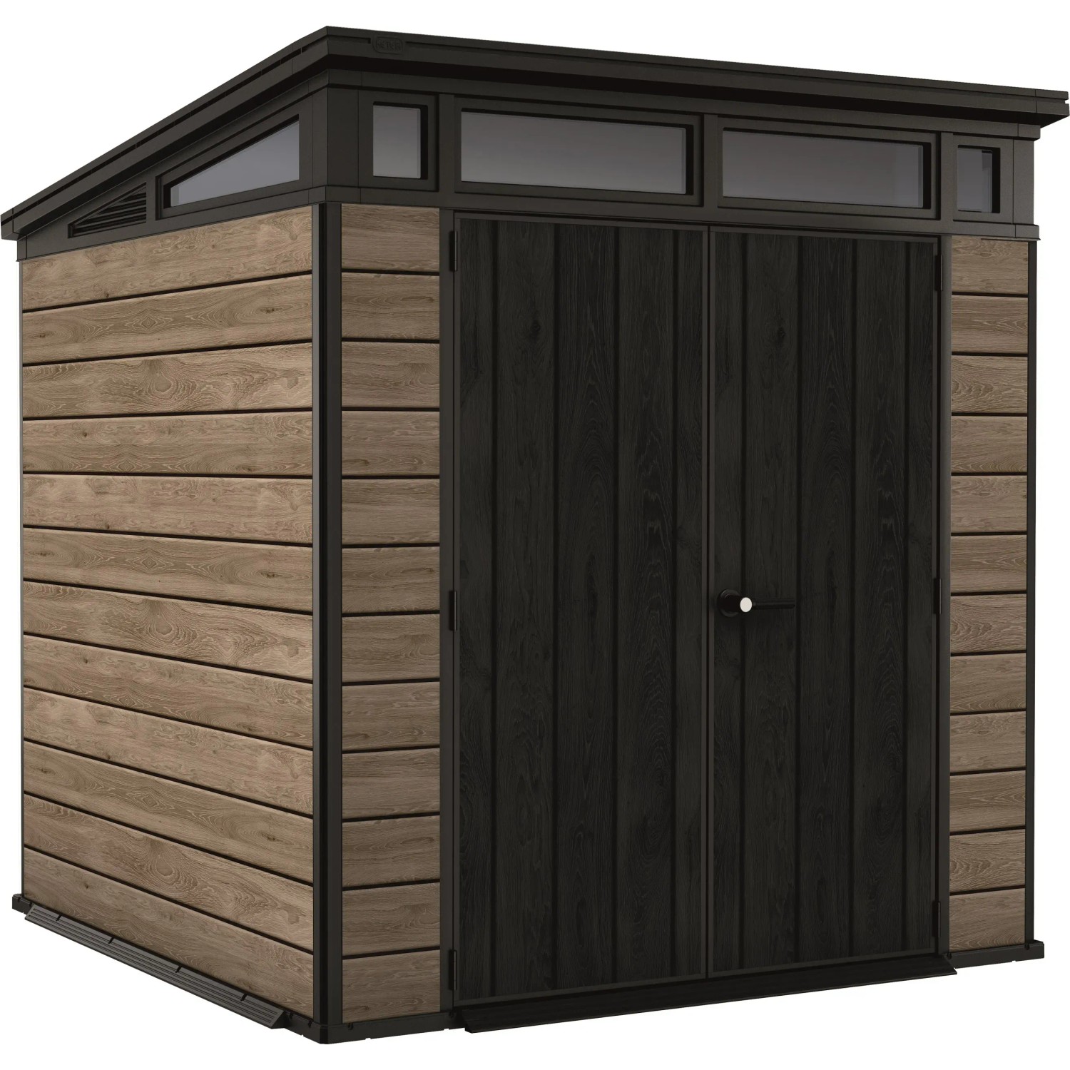 KETER Plastový zahradní domek Pent 7x7 Horizontal, ashwood, 216 x 216 x 226 cm