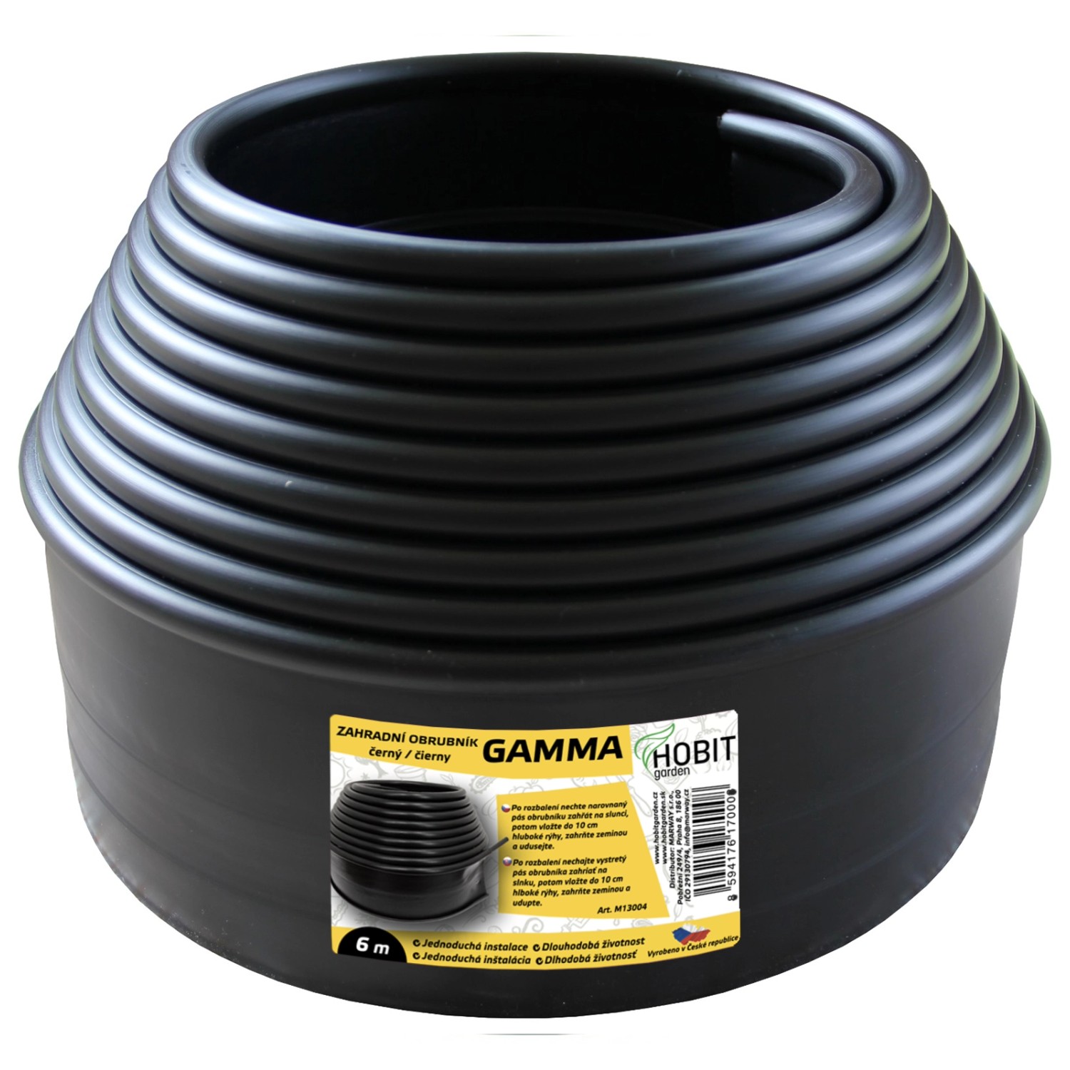 HOBIT garden Zahradní obrubník GAMMA černý 10 cm x 6 m