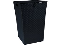 Koš na prádlo z PP výpletu s víkem 35 cm x 35 cm x 55,5 cm černý