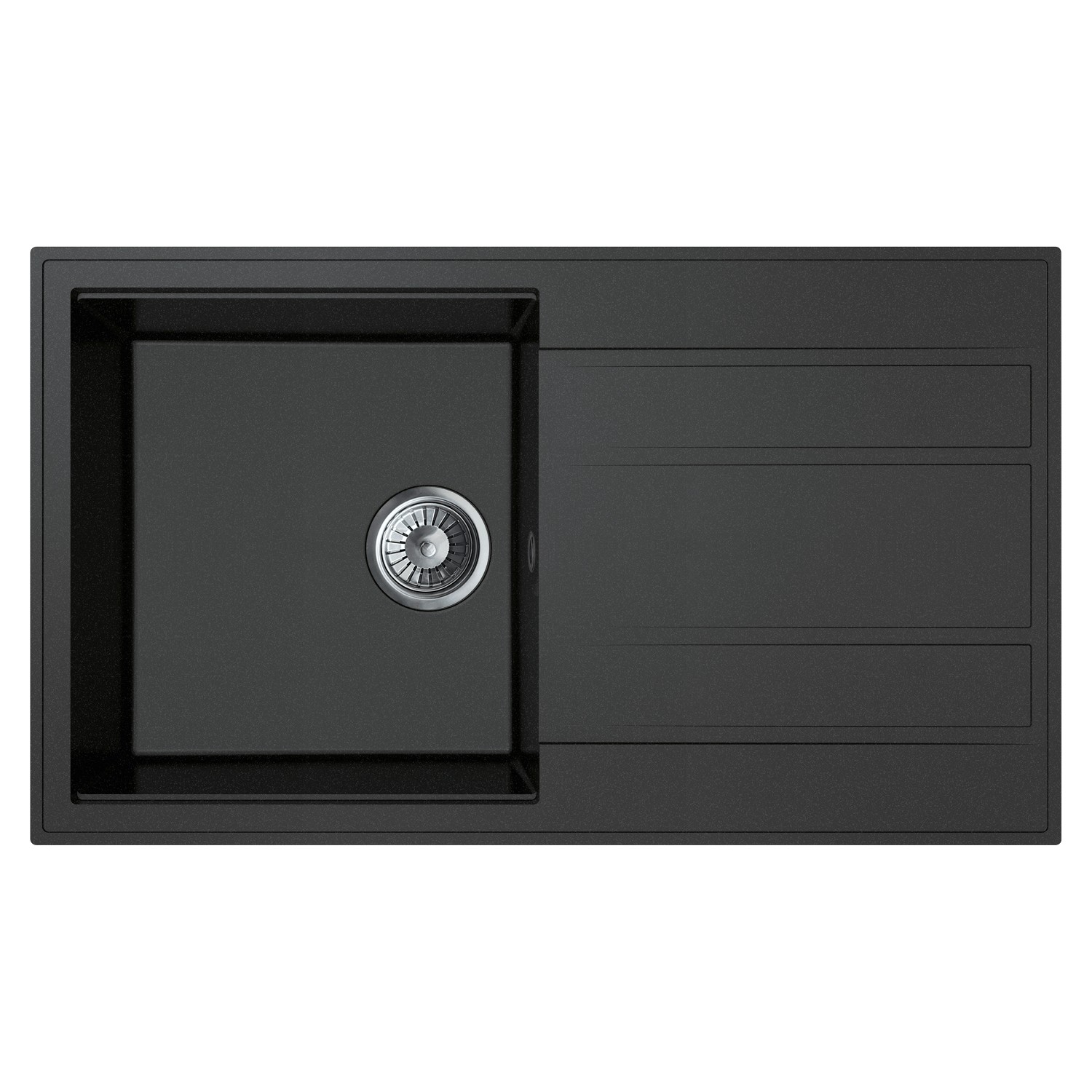 Miló Granitový dřez Luxuria grafitový 86 x 50 x 21,5 cm