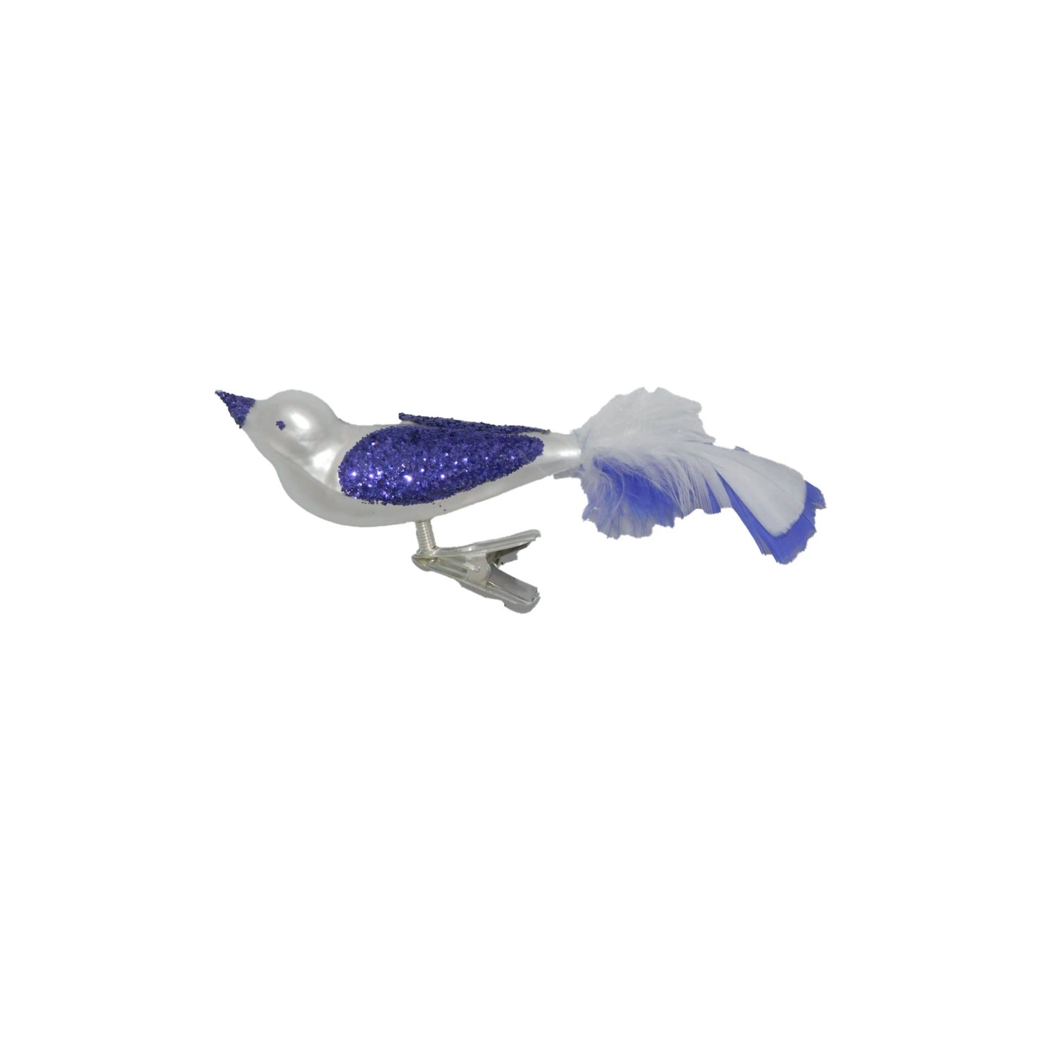 ORNEX Ptáček skleněný bílý 120 mm