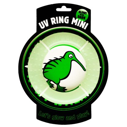 Kiwi Walker Svítící létající a plovací kruh Mini z gumy 13,5 cm