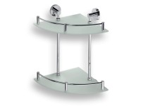 Bemeta Skleněná polička OMEGA dvojitá rohová 355 x 380 x 270 mm