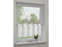 Sehlbach Vitrážová záclona s otvory, mušle, bílá, 135 x 45 cm