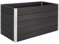 Vyvýšený záhon z WPC tmavě šedý 75 x 150 x 70 cm