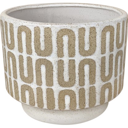 Keramický květináč Nunu, béžová/hnědá, pr. 14 cm