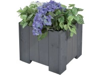 Gaspo Dřevěný truhlík Wels, šedá vintage, 45 x 45 x 35 cm