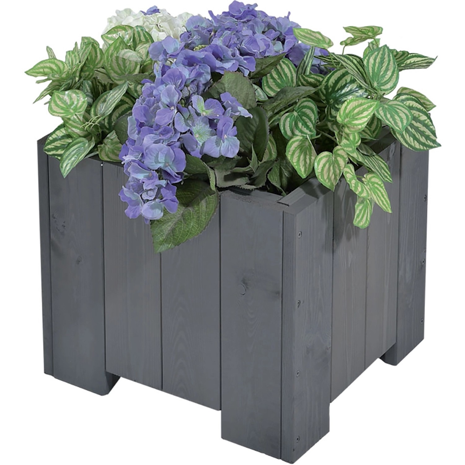 Gaspo Dřevěný truhlík Wels, šedá vintage, 45 x 45 x 35 cm