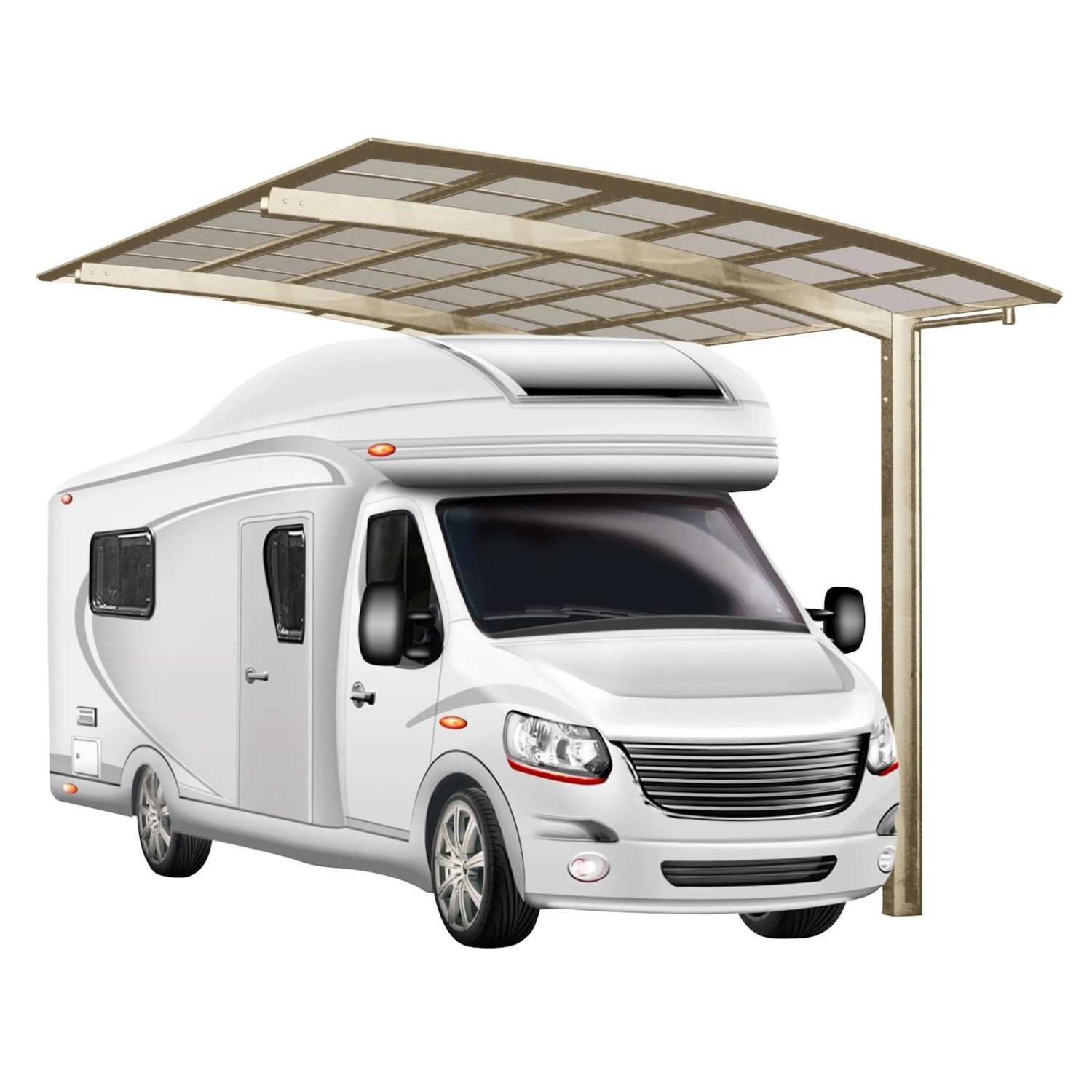 Ximax Alu přístřešek na auto Portoforte Caravan Typ 60 vzhled oceli 270 x 495 cm
