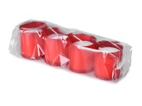 Lisované hřbitovní svíčky, červená, 4x55 g