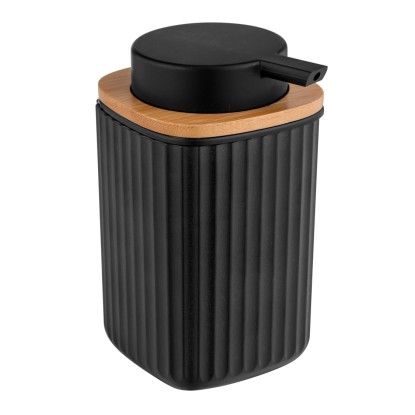 Wenko Dávkovač mýdla Rotello, černá/bambus, 250 ml