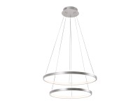Just Light Závěsné LED svítidlo Circle, 41W, 5330lm, stříbrná, pr. 50 cm