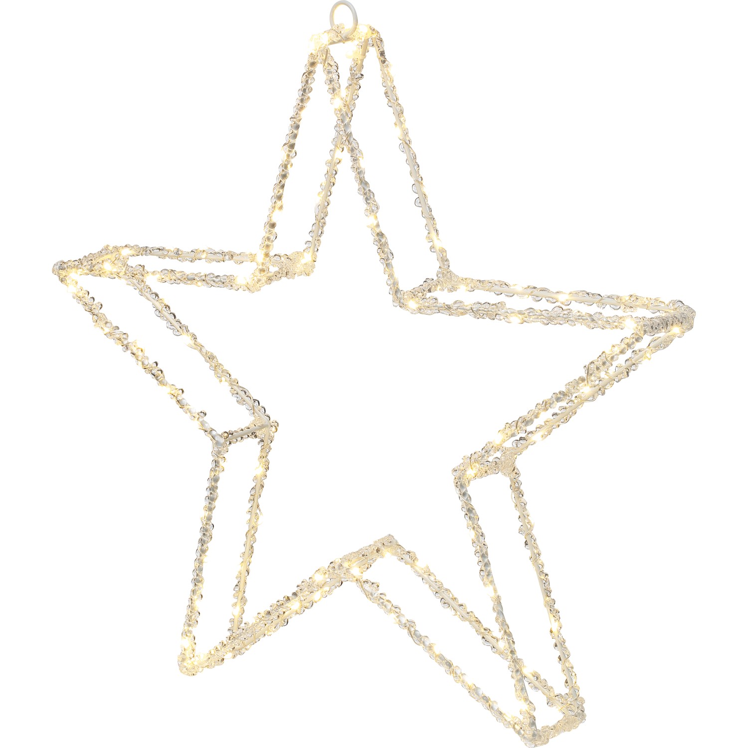 LED vánoční dekorace hvězdy, transparentní, 45 x 45 x 6 cm