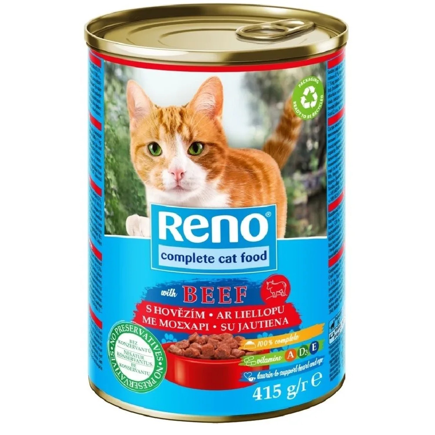 Reno Konzerva pro kočky hovězí kousky v omáčce, 415 g