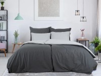 B.E.S. Oboustranné bavlněné povlečení antracit/šedá 140 x 200/70 x 90 cm B.E.S. Oboustranné bavlněné povlečení antracit/šedá 140 x 200/70 x 90 cm