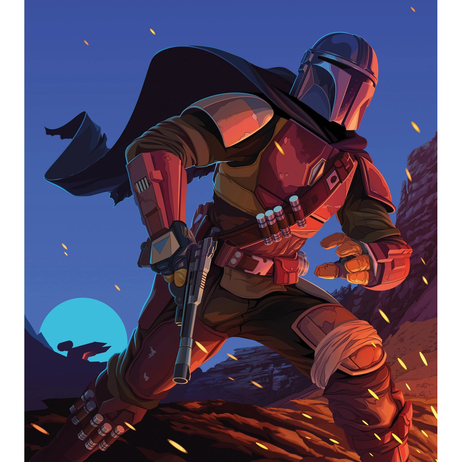 Komar Vliesová fototapeta Star Wars The Mandalorian Big Ambush 250 x 280 cm