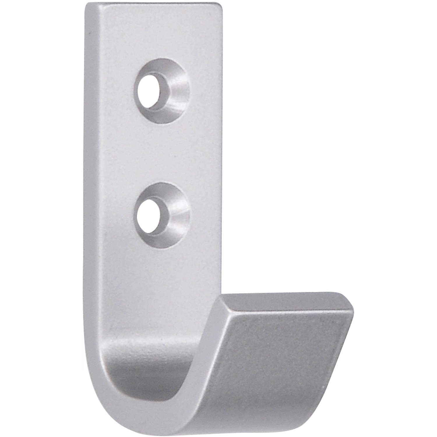 Siro Háček, kov, barva hliníku, rozteč otvorů 16 mm