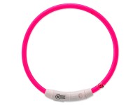 Dog Fantasy Goods LED nylonový obojek, vel. S/M, růžový, 45 cm