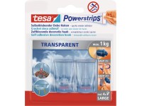 tesa Dekorační lepicí háčky Powerstrips Transparent velké, 2 ks