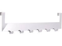 Háčková lišta na dveře kovová lesklá chromovaná 10 cm x 37,5 cm x 1,6 cm