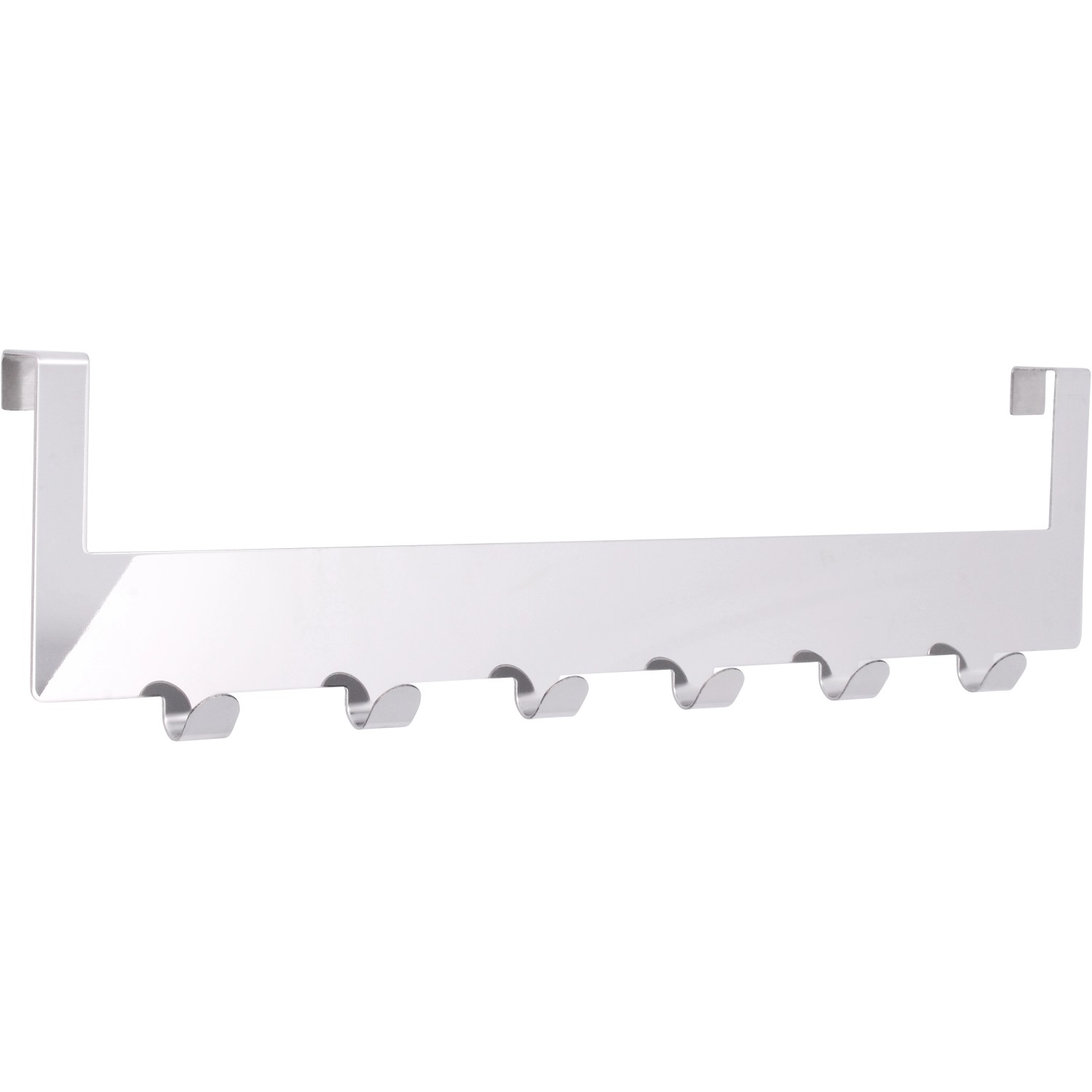 Háčková lišta na dveře kovová lesklá chromovaná 10 cm x 37,5 cm x 1,6 cm