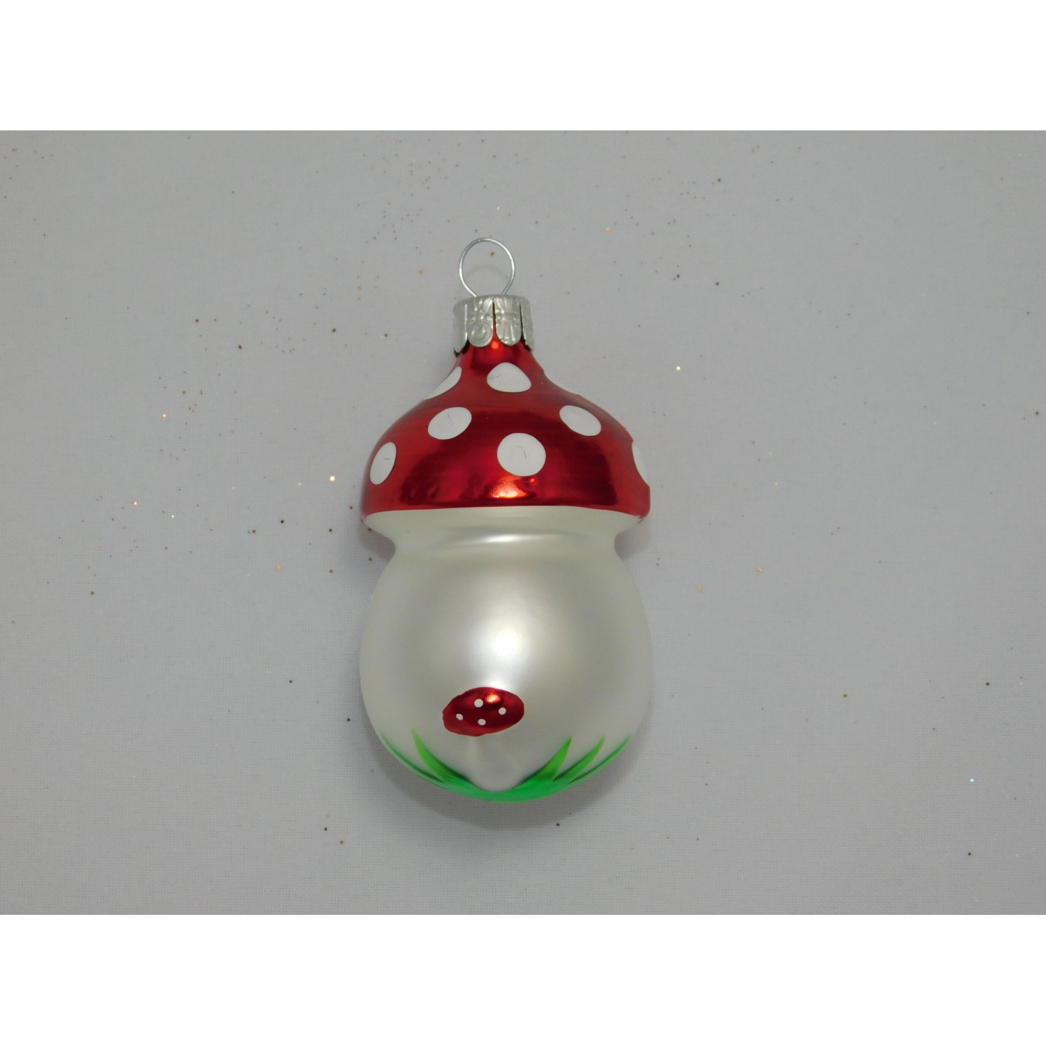 Ornex Skleněná vánoční ozdoba mochomůrka 6 cm