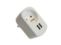 Düwi Zástrčka s nabíječkou 2xUSB 2,4A, bílá