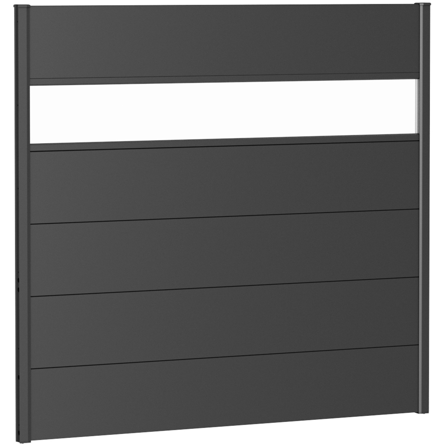 Biohort Plný plot s částečným prosklením tmavě šedý, 150 x 135 cm