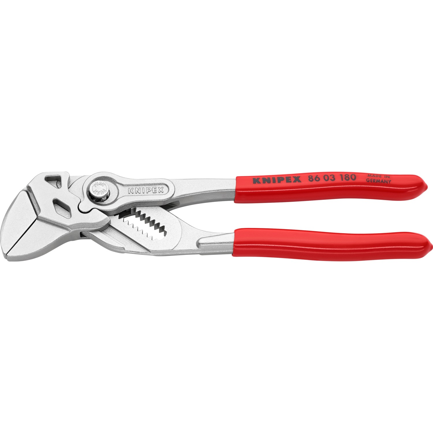 Knipex Klešťový klíč, chromovaný povrch, rukojeť potažená plastem, 180 mm