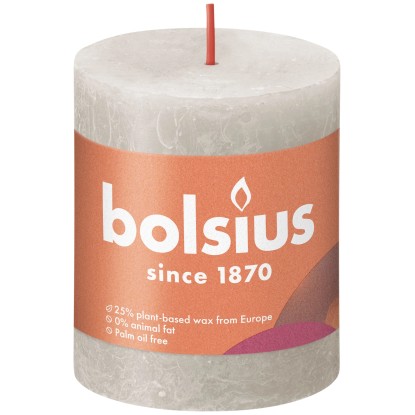 Bolsius Svíčka válcová Rustic Sandy Grey 68 x 80 mm