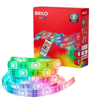 BRILO Smart Wifi RGB LED samolepicí pásek stmívatelný, noční světlo, 15 W, 5 m