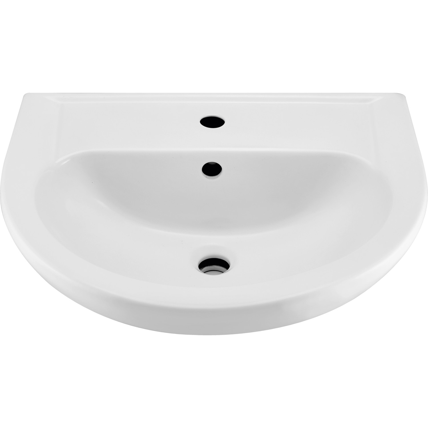 Závěsné keramické umyvadlo, bílá, 58 x 46 x 21 cm