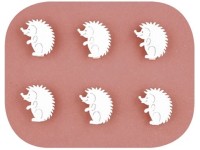 Ježek dřevěný na kolíčku 4 cm bílý, 6 ks Ježek dřevěný na kolíčku 4 cm bílý, 6 ks