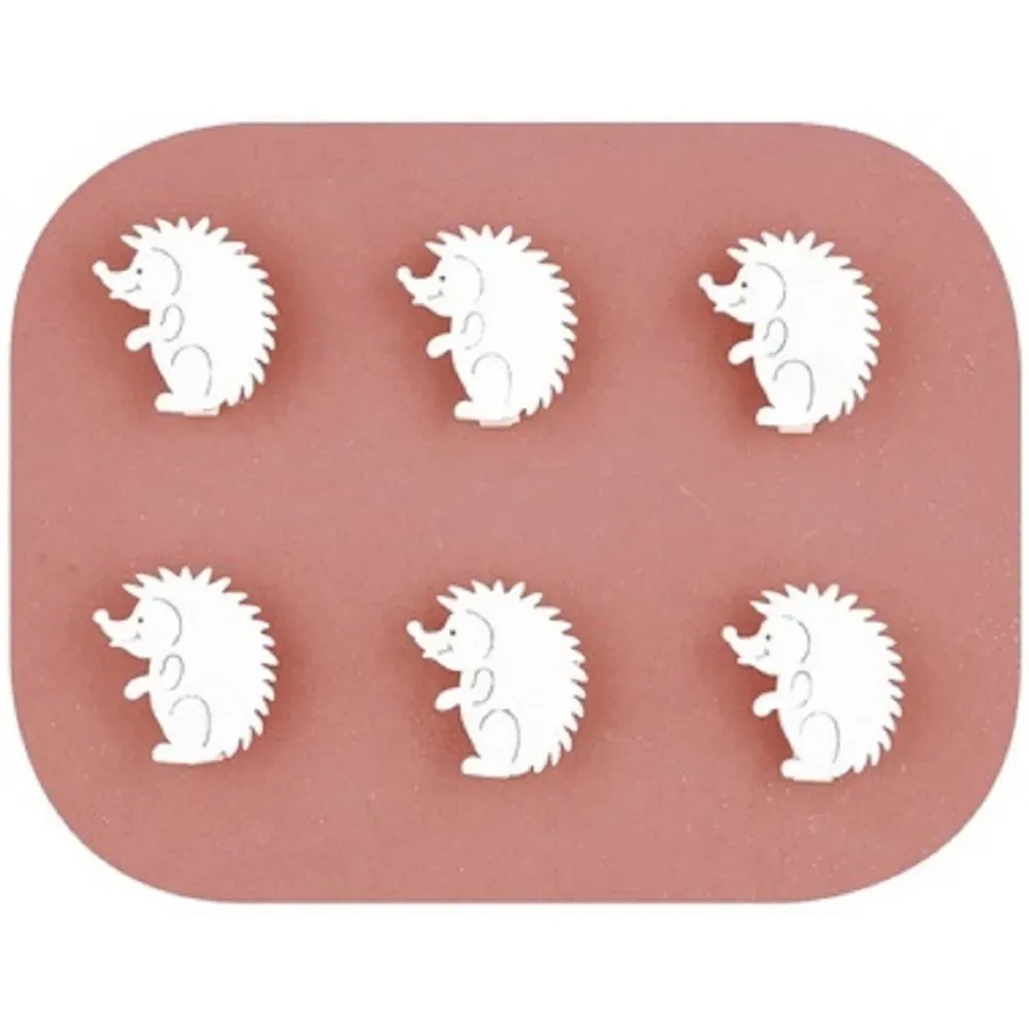 Ježek dřevěný na kolíčku 4 cm bílý, 6 ks