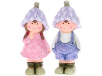 Dekorativní figurka levandulových dětí z terakoty různé druhy 14,5 x 5,5 x 6,5cm