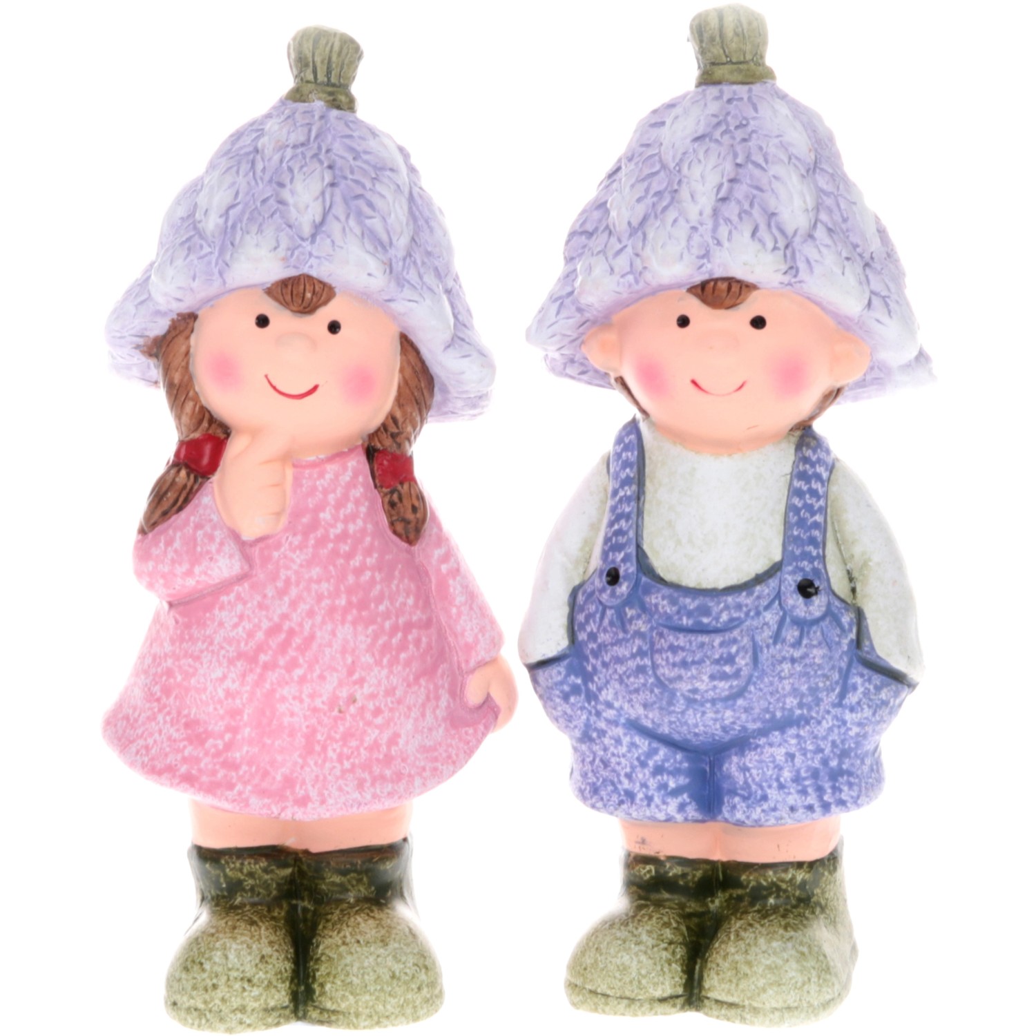 Dekorativní figurka levandulových dětí z terakoty různé druhy 14,5 x 5,5 x 6,5cm