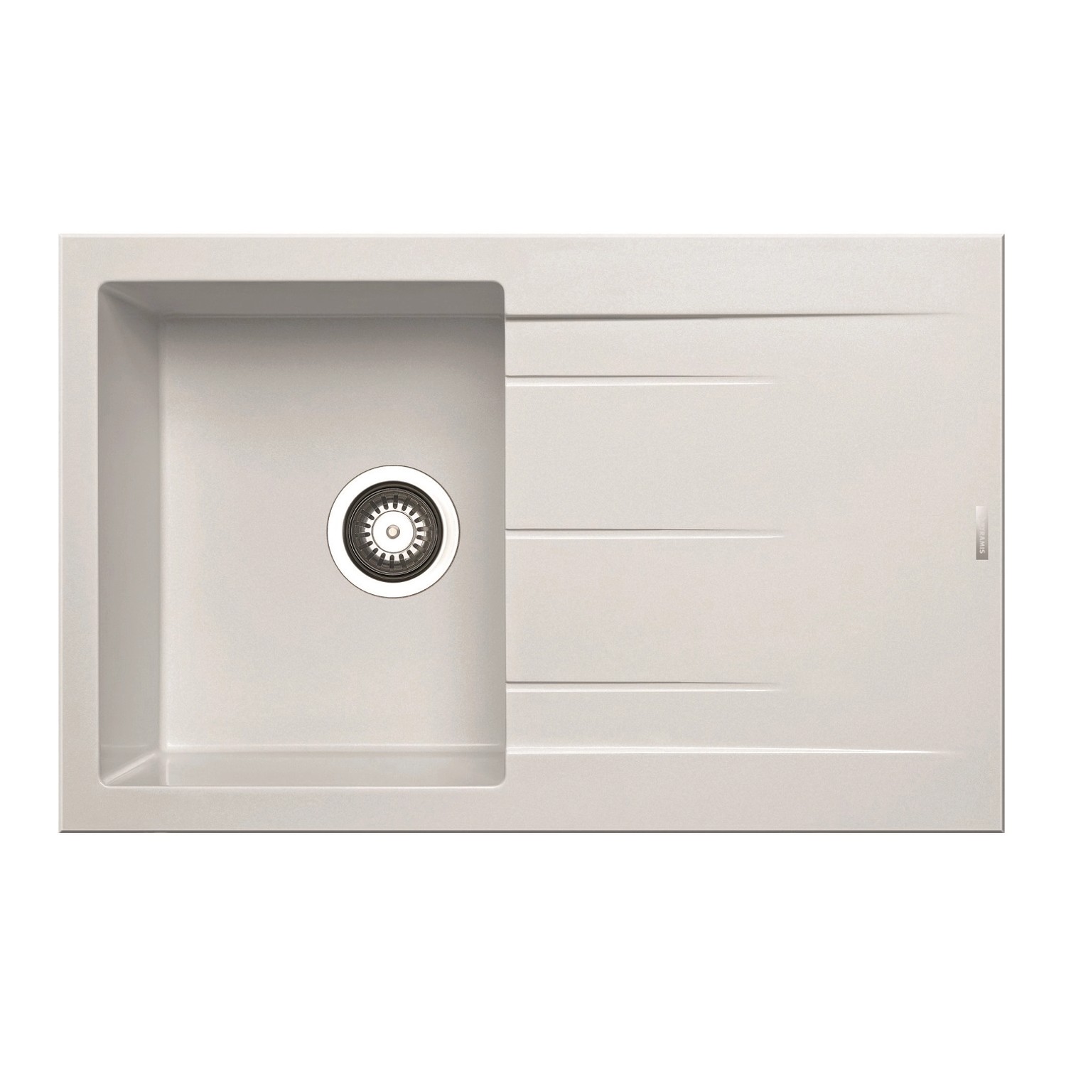 Pyramis Vestavný dřez Athlos 1B 1D, pyragranite, bílá, 79 x 50 x 20 cm