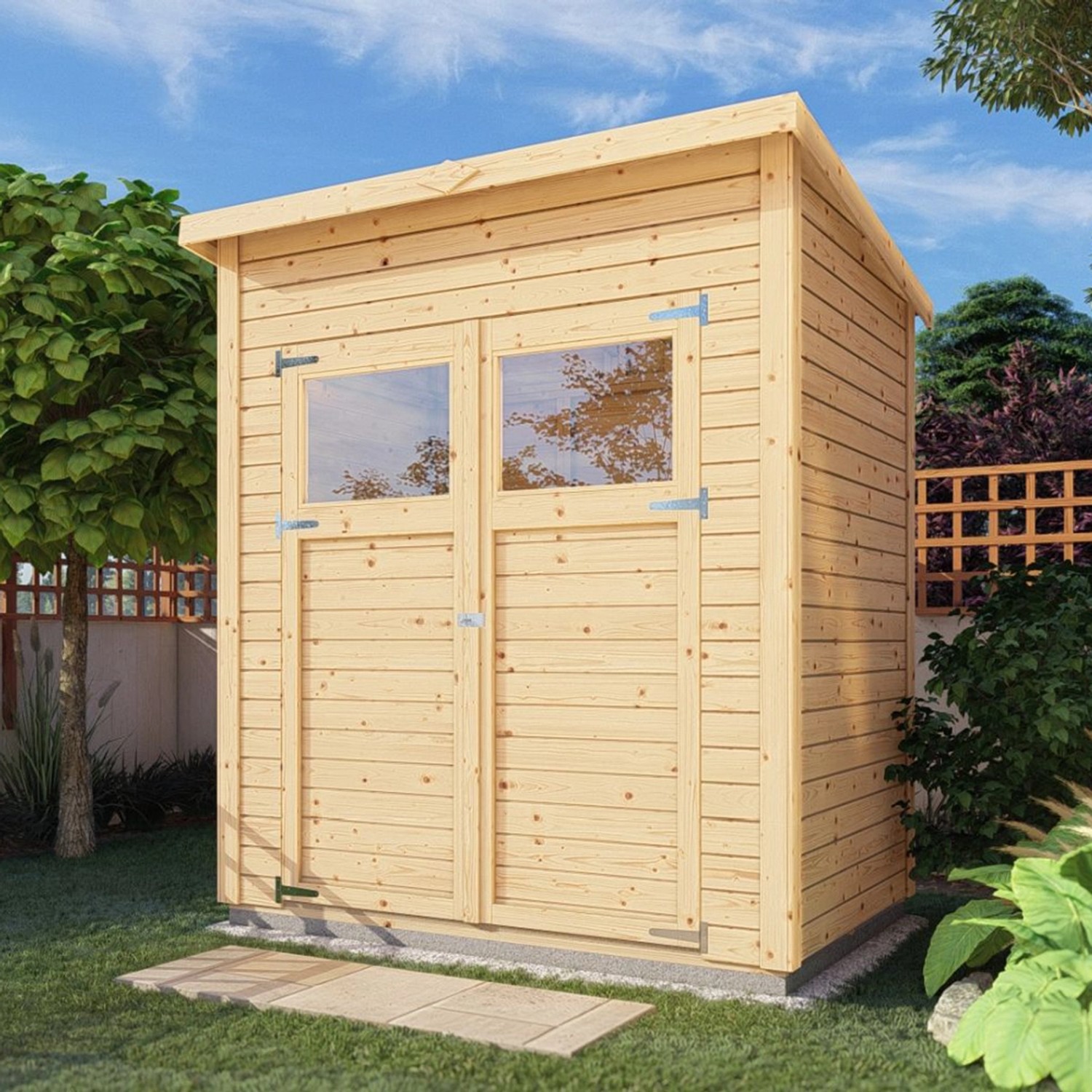 Bertilo Dřevěný domek na nářadí Amrum 1, přírodní, 180 x 120 cm