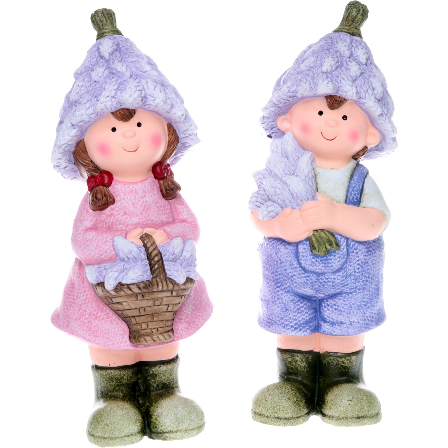 Dekorativní figurka levandulových dětí z terakoty různé druhy 27,5 x 9,5 x10,5cm