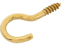 Šroubovací hák zahnutý mosazný pr. 2 x 20 mm, 6 ks