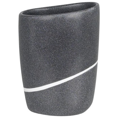 Spirella Kelímek na zubní kartáčky Etna plast v kamenném vzhledu antracitový