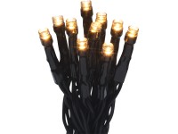 VLC LED světelný řetěz 20 x LED teplá bílá, IP44, černý, 1,72 m