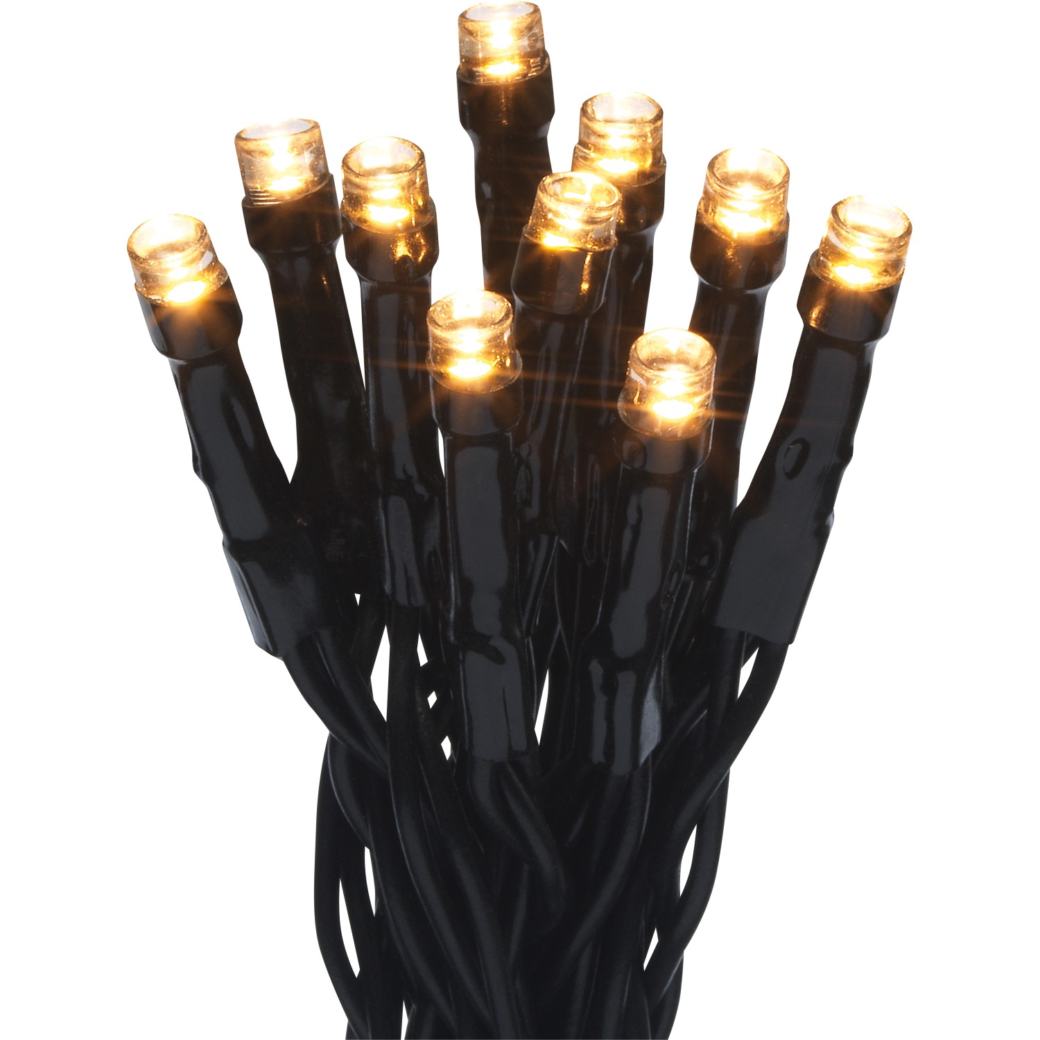 VLC LED světelný řetěz 20 x LED teplá bílá, IP44, černý, 1,72 m