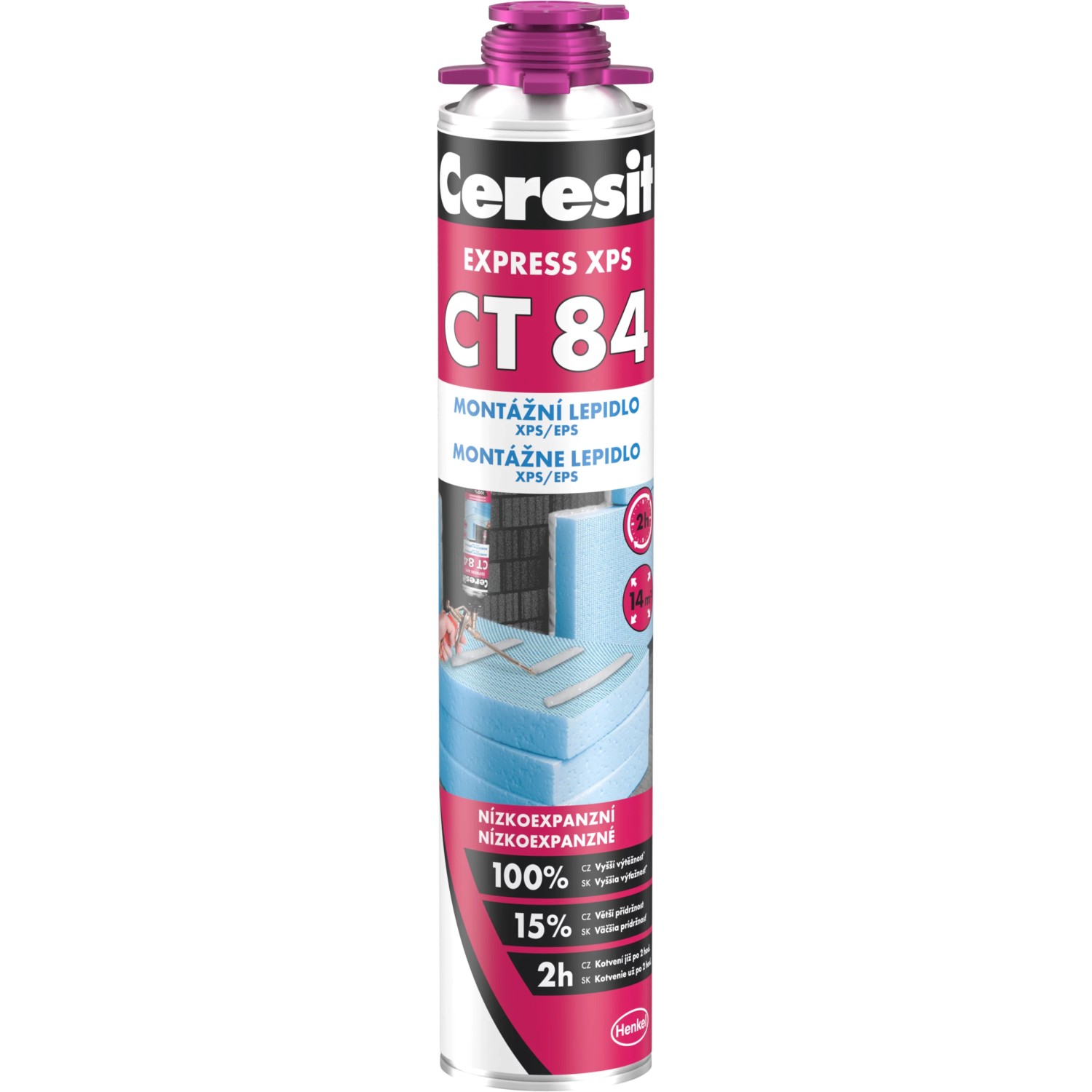 CERESIT CT 84 Express XPS Polyuretanové montážní lepidlo 750 ml